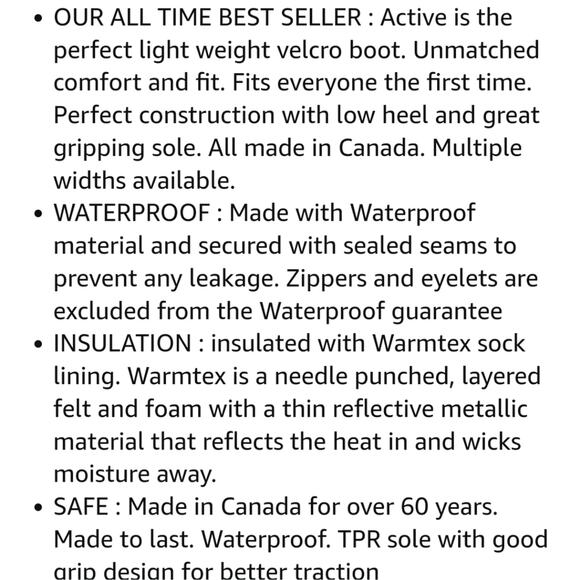 Toe Warmers Canada Active black winter weather waterproof boots size 9 N - Picture 11 of 12